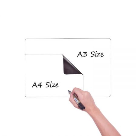 Magnetic Whiteboard Sheet - The magnetic dry erase whiteboard sheet is made of dry erase coating and full magnetic back side to stick any magnetic surface such as refrigerator, iron partition board, cabinet, locker etc and stay flat