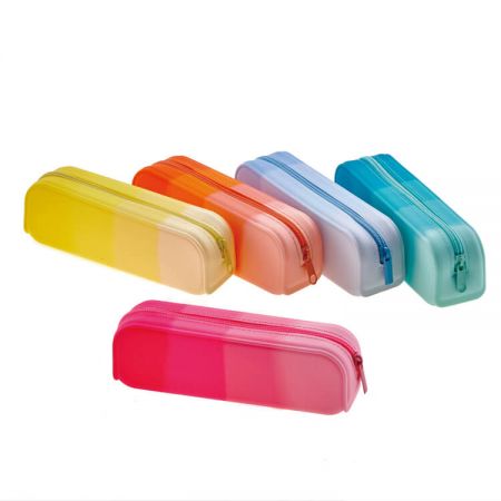 Gradient Silicon Pencil Case - Leos' silicone pencil case in gradient color looks fashionable and chic It's great for school, home, or personal use