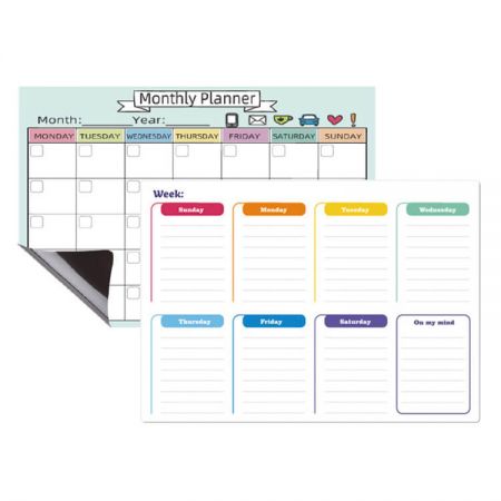 Magnetic Dry Erase Planner - It's available in Weekly or Monthly designs and perfect to keep track of events and dates, appointments, and daily tasks Great way to save paper