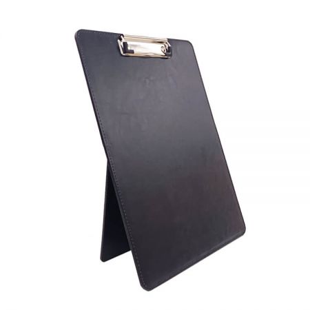 PU Standing Clipboard - The high-quality folding clipboard with adjustable clip is great for announcements