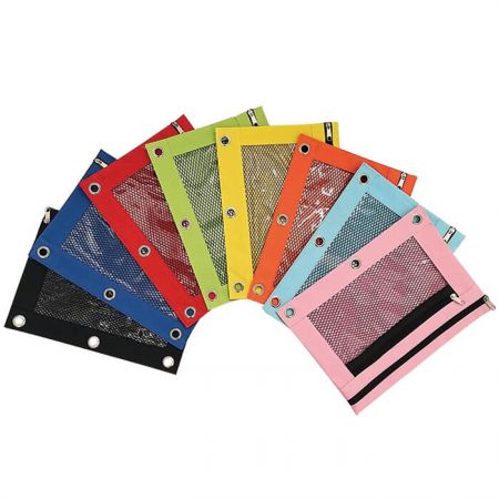 Double Pocket Binder Pouch - Pencil binder pouch case has 2 separate pocket which has a enough space to put your all pencils and accessories and help classification effectively