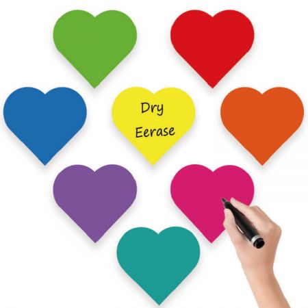 Dry Erase Sticker- Heart - The dry erase wall decal with an adorable heart design is waterproof