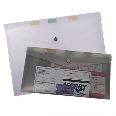 Envelope Folder Pockets - The document folders with 3 pockets are made of PP material, lightweight to carry around The slim design is easy to put your suit case / backpack