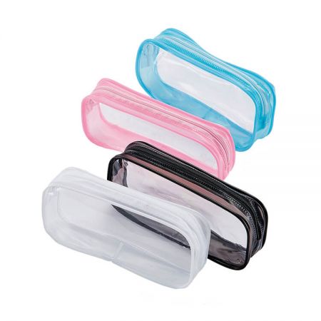 Clear Zipper Pencil Pouch - The pencil pouch can store pencils, angle ruler, scissors, cards, cables, power bank, cell phone, etc