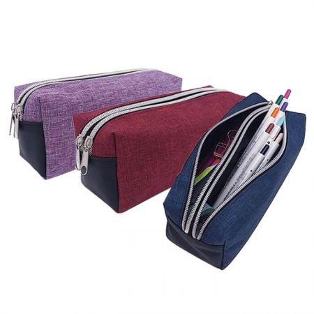 Large Capacity Pencil Case - The Polyester large capacity pencil case with separate space can offer space for 60-80 pens
It can be used as a pencil case, office supplies organization, cosmetic bag