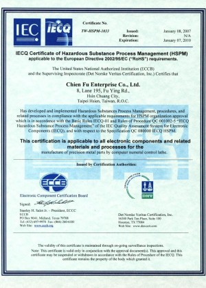Chienfu IECQ Certificate