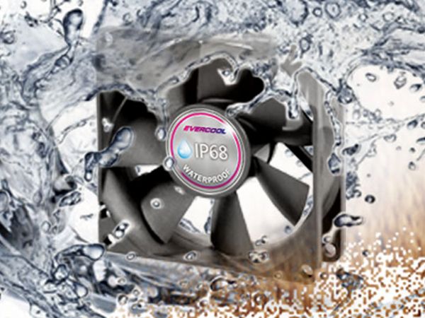 EVERCOOL IP68 waterproof and dustproof DC fans can operate normally even under harsh environmental conditions