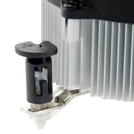 The push-pin mounting mechanism design makes installation easy.