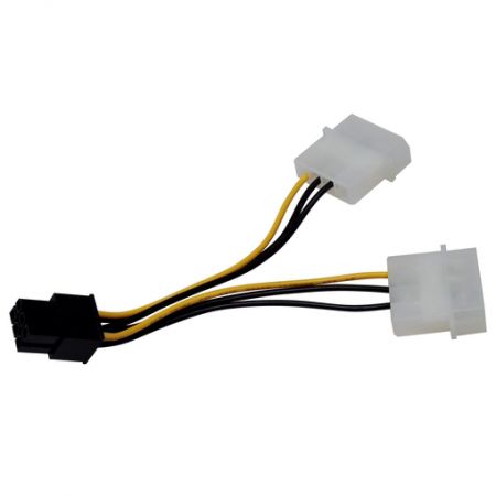 Power Conversion Cable (Molex 4-pin x 2 Power Conversion 6-pin PCIe Power Supply)