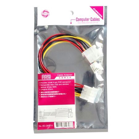 Molex 4-pin to small 4-pin power conversion cable.