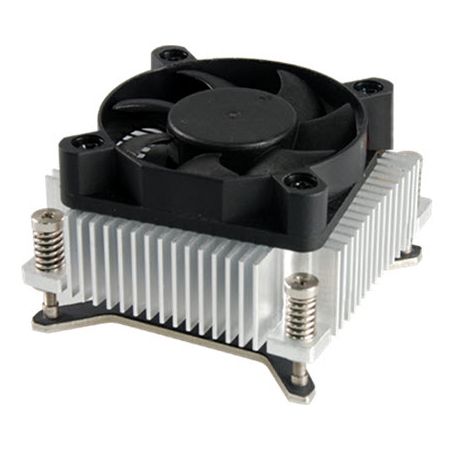 INTEL Socket G2 rPGA 988, 989, 946 Low Profile CPU Cooler, Heat Dissipation Wattage 40W - High-density radiating aluminum extruded heat sink, equipped with exclusive EL bearings on the fan, has low noise and high durability, with a maximum heat dissipation efficiency of 40W
