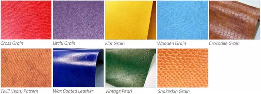 Fuld udvalg af læderfarver og teksturer til paslomme
