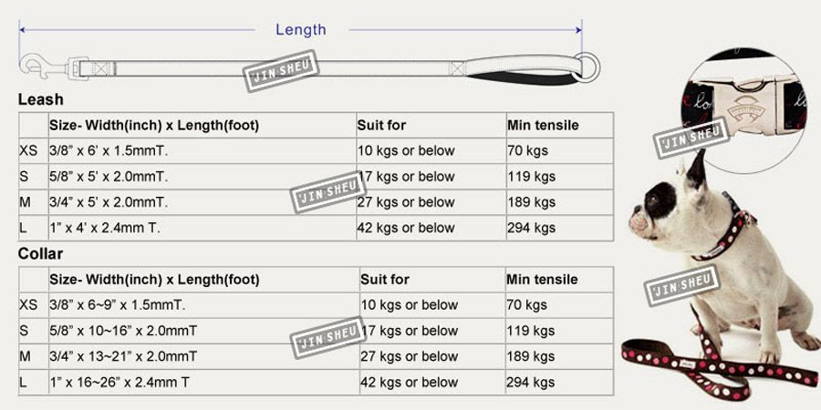 Størrelsesreference til snore og halsbånd