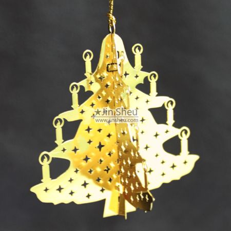 Hængende pyntegenstande - Metal juletræsformede dekorationer