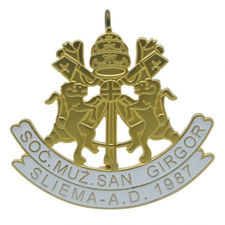 Socjeta Muzikali San Girgor Sliema cap badge - Custom vintage cap badges