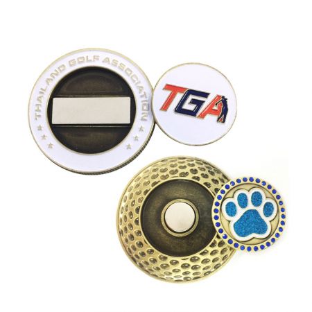 Golf boldmarkør mønter - engros tilpasset logo golf boldmarkør udfordringsmønter