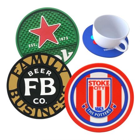 Mainos PVC-juoma-alustat - Tukkumyyntiin räätälöidyt logolla varustetut kumiset olutalustat