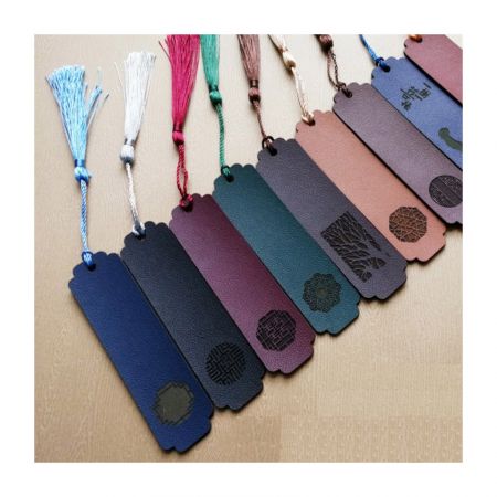OEM Chinoiserie Antique Leather Bookmarks - custom antique leather bookmark with tassel