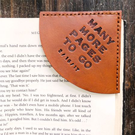 Custom Leather Corner Bookmarks - wholesale custom logo leather bookmark corner