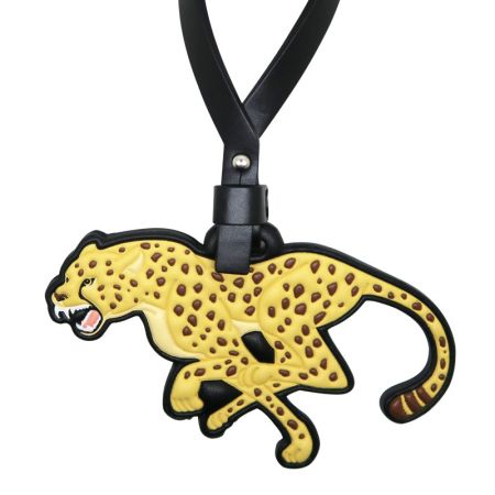 3D Jaguar Leather Tag - Jaguar Leather Tag with Embossed Details