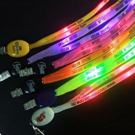 LED-blinkende nøglesnore - LED Blinkende Snor med Tilpasset Logo