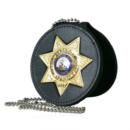 Læder-politi-bælteklips-badge-holdere - tilpasset politi-badge-halskæde