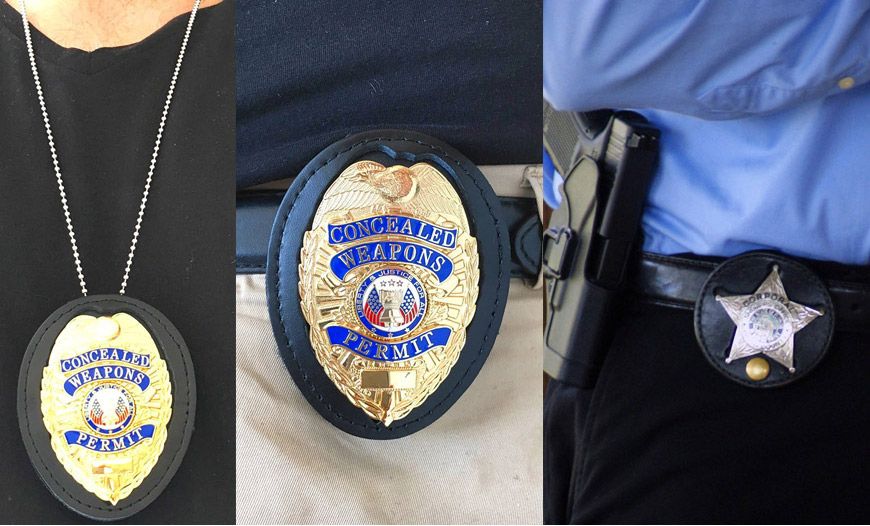 Application of Custom Police and Sheriff Leather Badge Holder
