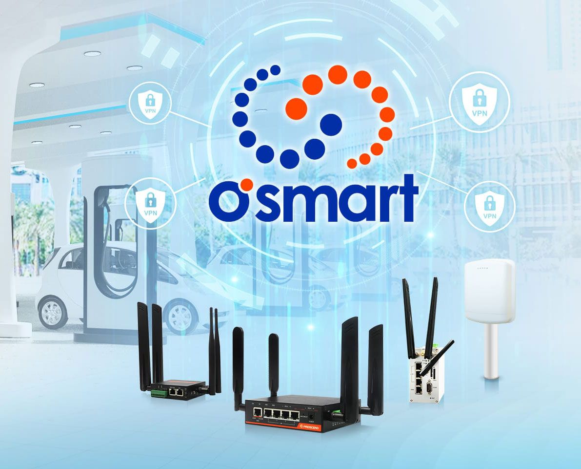 PROSCEND hat O'smart mit industriellen Mobilfunkroutern in den Netzwerken von Ladestationen für Elektrofahrzeuge eingesetzt.
