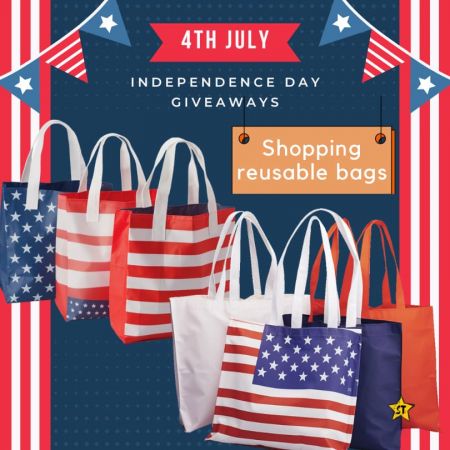 Show Your Patriotism with the printing Shopping reusable bags.