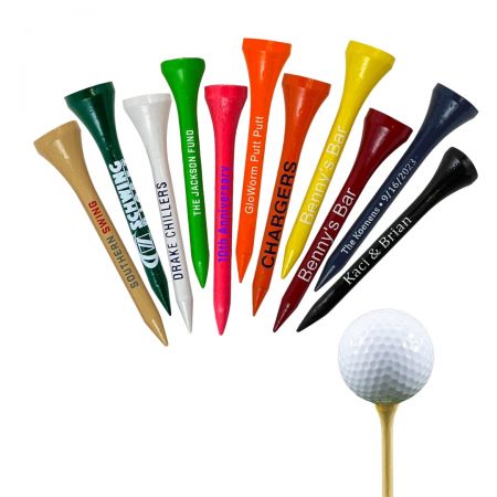 Custom Golf Tees - Custom plastic golf tees and wooden golf tees.