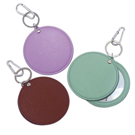 Personalized Leather Compact Mirror - Custom compact mirror.