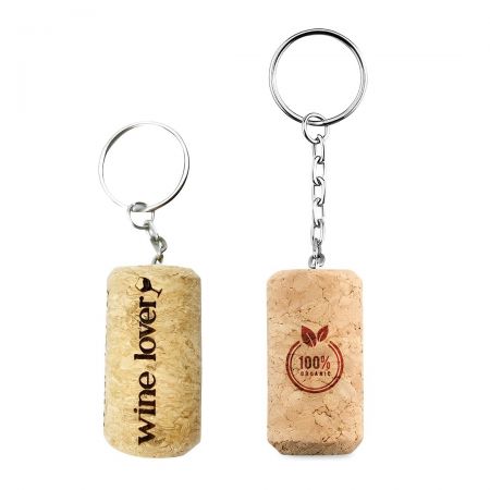 Custom Wine Cork Keychains - Cork bottle stopper.