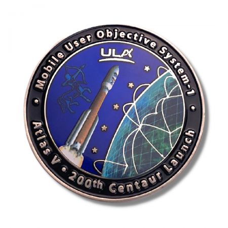 Offset Printing Rocket Coin - Custom gold coins.