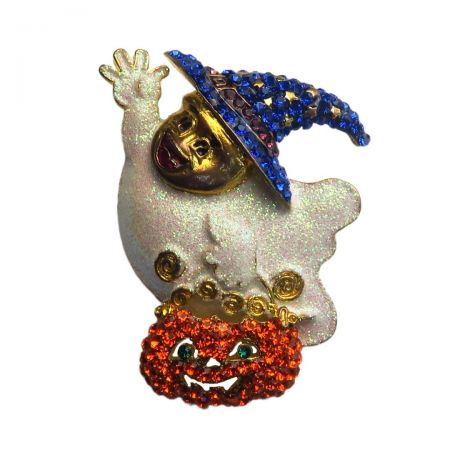 Customized Halloween Brooch - The Halloween brooch is intricately adorned with vibrant colors.