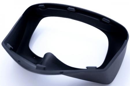 Óculos de silicone combinados com armação de PC para equipamentos médicos.