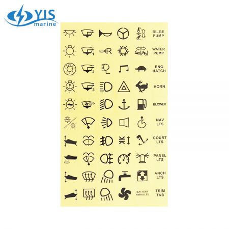 Etikettklistermärken för C-7-strömbrytare - Klistermärken med 60 olika etiketter