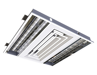 High-performance multifunctional LED system lighting with air-con outlet.