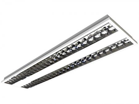 Éclairage de plafond à persiennes LED rectangulaires haute performance à intensité variable, 1' x 4 - Éclairage de bureau encastré pour éclairages faiblement éblouissants (UGR < 16).