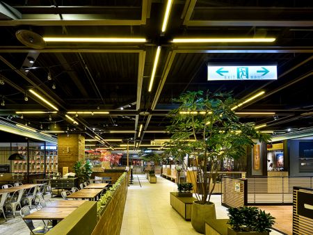 Custom linear modern ceiling lights for food court