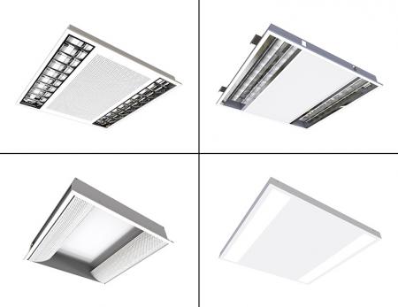 Energy-saving high-performance recessed LED office ceiling lighting.