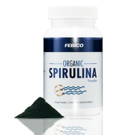 Pó de Spirulina Orgânica Febico - Pó de espirulina natural orgânica