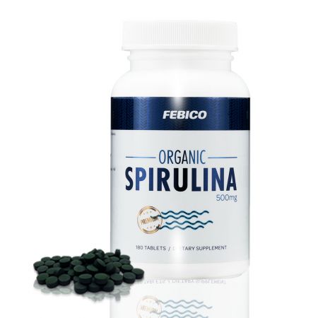 Tabletas de Espirulina Orgánica 500mg de Febico - Tabletas de Espirulina Orgánica certificada por USDA