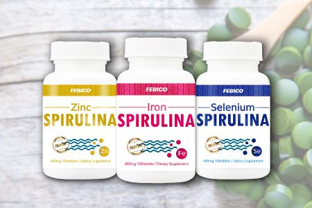 Spirulina enriquecida con elementos traza / minerales - Febico suministra zinc, hierro y selenio enriquecidos con algas espirulina azul-verde