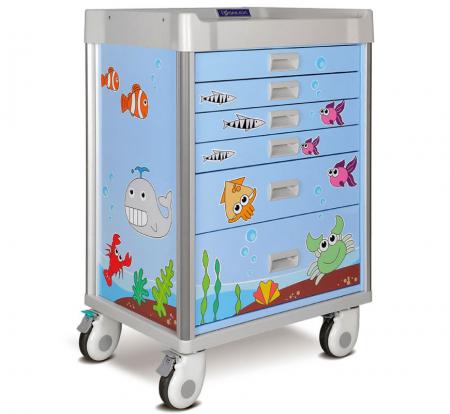 Praktyczny pediatryczny wózek z kompleksowymi akcesoriami (seria MX) - Praktyczny wózek pediatryczny.