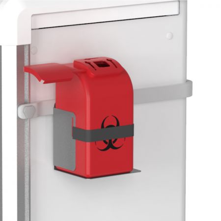 BAILIDA Sharps Disposal Container with metal holder and Side Rail - Disposable Sharps Container with Metal Holder and EX Side Rail