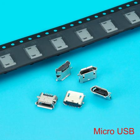 Micro USB Connector - Micro USB Connector with Phosphor Bronze Contact and Black Housing.