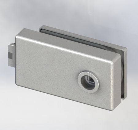 Glass Patch Lock, Square Type, Dummy Function - Glass Door Lock with mechanical latch and Square cover