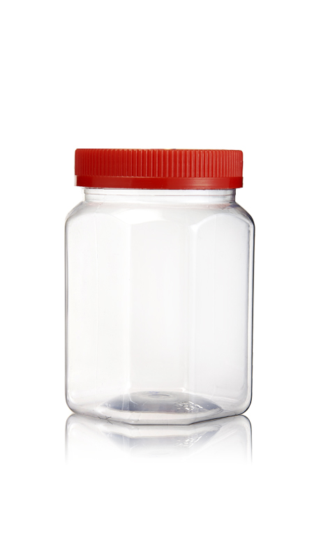 PET 70mm 500ml Wide Mouth Jars (PET120) - 500 ml PET Octagonal Jar with Certification FSSC, HACCP, ISO22000, IMS, BV