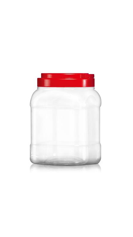 PET 120mm Wide mouth 2400ml Square Jars (J1204) - 2400 ml PET Square Jar with Certification FSSC, HACCP, ISO22000, IMS, BV