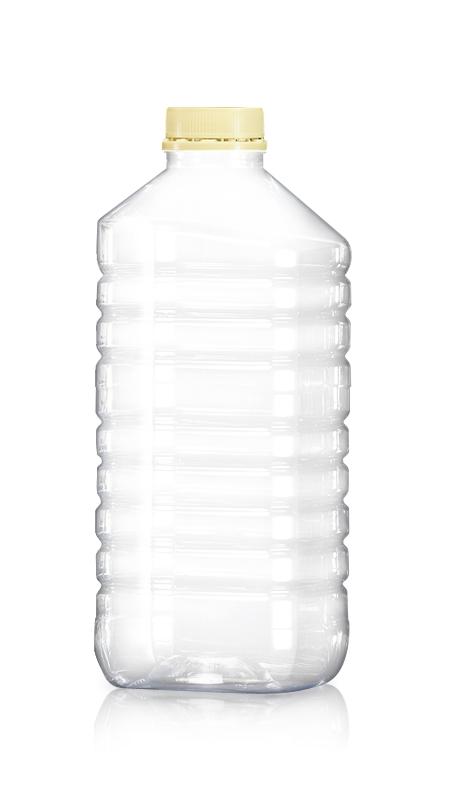 PET 2000ml Square bottles (W2000) - Pet-Plastic-Bottles-Square-W2000